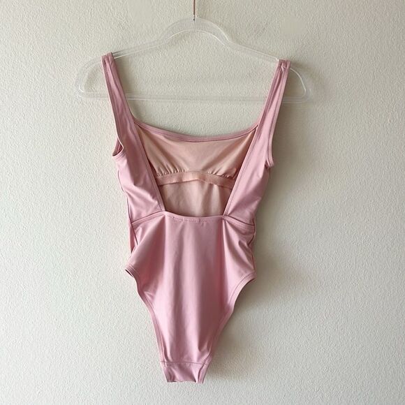 NWT Madewell Square Neck One Piece Pink Swimsuit - Picture 5 of 13